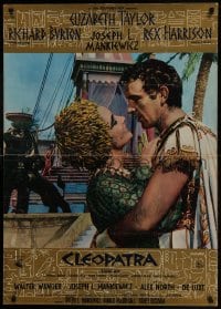 5y833 CLEOPATRA group of 2 Italian 27x37 pbustas 1964 sexy Elizabeth Taylor, Richard Burton!