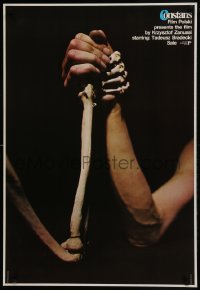 5y710 CONSTANT FACTOR export Polish 26x39 1980 Freudenreich image of arm wrestling with skeleton!