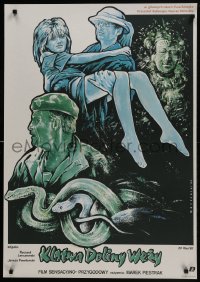 5y713 CURSE OF SNAKES VALLEY Polish 26x37 1987 cool Witold Dybowski artwork of top cast, snakes!