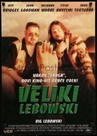 5y230 BIG LEBOWSKI Yugoslavian 19x27 1998 Coen Bros, Bridges & Goodman stare at missing toe!