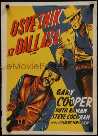 5y238 DALLAS Yugoslavian 14x20 1950 Cooper, Roman, Texas, you'll remember Big Reb & border lady!