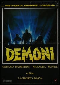 5y240 DEMONS Yugoslavian 19x27 1986 Dario Argento, Enzo Sciotti artwork of shadowy monster people!