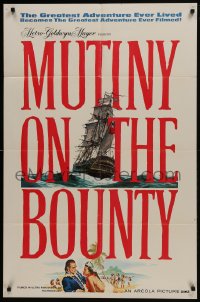 6f589 MUTINY ON THE BOUNTY style A teaser 1sh 1962 Marlon Brando & beautiful Tarita!