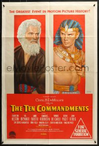 6k460 TEN COMMANDMENTS Aust 1sh 1956 Cecil B. DeMille classic, Charlton Heston & Yul Brynner!