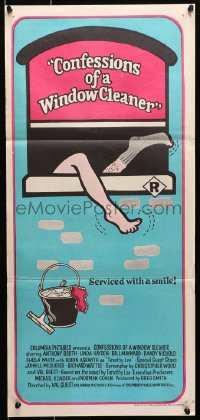 6k569 CONFESSIONS OF A WINDOW CLEANER Aust daybill 1974 every window cleaner's fantasy!