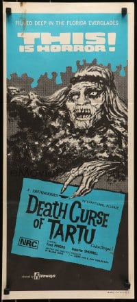 6k589 DEATH CURSE OF TARTU Aust daybill 1974 Native American Indian zombies in the Everglades!