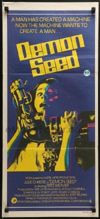 6k592 DEMON SEED Aust daybill 1977 Julie Christie is profanely violated by a demonic machine!