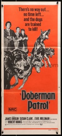 6k599 DOBERMAN PATROL Aust daybill 1973 James Brolin, Susan Clark, killer Doberman Pincer dogs!