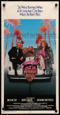 6k602 DOWN & OUT IN BEVERLY HILLS Aust daybill 1986 Nick Nolte, Bette Midler, Richard Dreyfuss