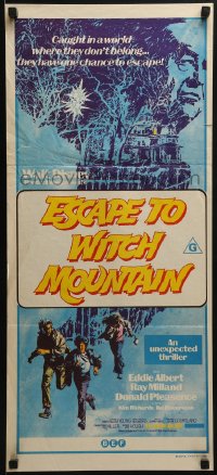 6k618 ESCAPE TO WITCH MOUNTAIN Aust daybill 1975 Disney, they're in a world where they don't belong