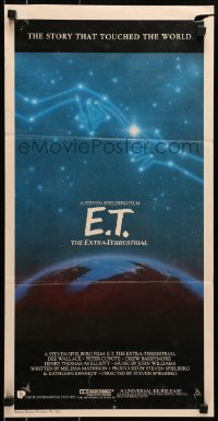 6k607 E.T. THE EXTRA TERRESTRIAL Aust daybill R1985 Drew Barrymore, Spielberg, cool Alvin art