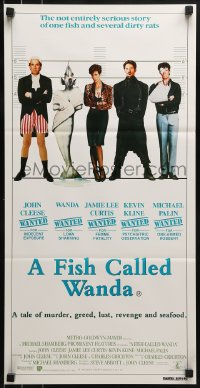 6k635 FISH CALLED WANDA Aust daybill 1988 John Cleese, Curtis, Kline & Palin in police line up!