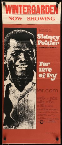 6k645 FOR LOVE OF IVY Aust daybill 1968 Daniel Mann directed, cool Bob Peak artwork of Sidney Poitier!