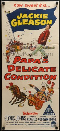 6k831 PAPA'S DELICATE CONDITION Aust daybill 1963 Jackie Gleason, how sweet it is, wacky artwork!