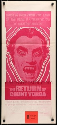 6k866 RETURN OF COUNT YORGA Aust daybill 1970s Robert Quarry, AIP vampires, 2nd printing