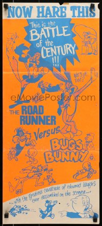 6k876 ROAD RUNNER VERSUS BUGS BUNNY Aust daybill 1970s greatest cavalcade of coloured laughs!