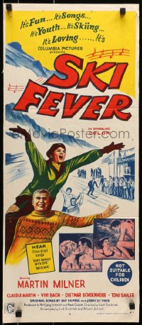 6k909 SKI FEVER Aust daybill 1968 Curt Siodmak directed, Martin Milner, sexy art of bikini clad skier!