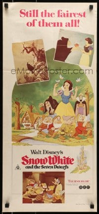 6k917 SNOW WHITE & THE SEVEN DWARFS Aust daybill R1970s Walt Disney animated cartoon fantasy classic