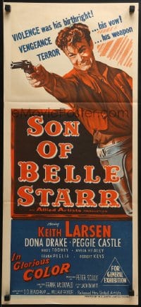 6k920 SON OF BELLE STARR Aust daybill 1953 Keith Larsen, Peggie Castle, Dona Drake!