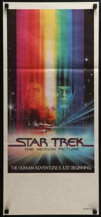 6k925 STAR TREK Aust daybill 1979 art of William Shatner & Leonard Nimoy by Bob Peak, no credits!