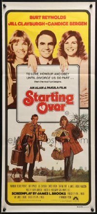 6k928 STARTING OVER Aust daybill 1980 Burt Reynolds & Jill Clayburgh art by Morgan Kane, Bergen!