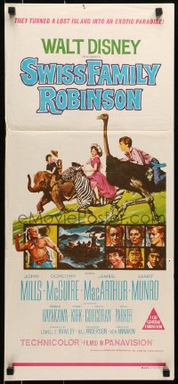 6k936 SWISS FAMILY ROBINSON Aust daybill R1968 John Mills, Walt Disney family fantasy classic!