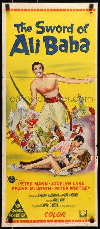 6k938 SWORD OF ALI BABA Aust daybill 1965 art of barechested Peter Mann, fantasy!