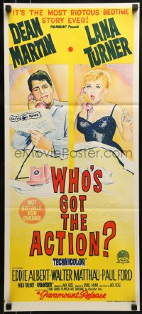 6k986 WHO'S GOT THE ACTION Aust daybill 1962 Daniel Mann directed, Dean Martin & Lana Turner!