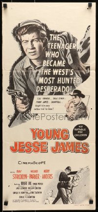 6k998 YOUNG JESSE JAMES Aust daybill 1960 the teenager who became the West's most hunted desperado!