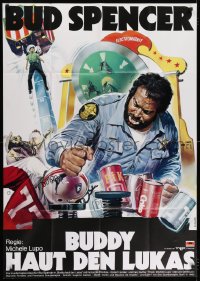 6k279 CHISSA' PERCHE'... CAPITANO TUTTE A ME German 33x47 1980 Bud Spencer, Casaro art!