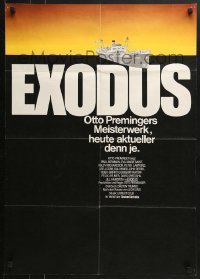 6k322 EXODUS German R1968 Otto Preminger, cool different art of ship, white title style!