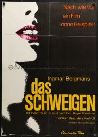 6k395 SILENCE German R1968 Ingmar Bergman's Tystnaden starring Ingrid Thulin, art by Fritz Fischer!