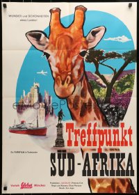 6k410 TREFFPUNKT SUD-AFRIKA German 1960s cool art of giraffe & African landmarks!