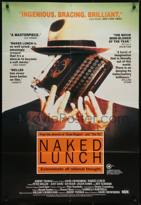 EMoviePoster Com K NAKED LUNCH Aust Sh David Cronenberg Peter Weller William S