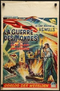 6p274 WAR OF THE WORLDS Belgian 1953 H.G. Wells, George Pal, cool completely different art!