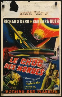 6p278 WHEN WORLDS COLLIDE Belgian 1951 George Pal classic doomsday thriller, cool sci-fi artwork!