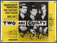 6p670 TWO ARE GUILTY British quad 1964 Le Glaive et la balance, Anthony Perkins, Jean-Claude Brialy!