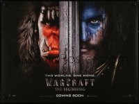 6p673 WARCRAFT teaser DS British quad 2016 Travis Fimmel, Clancy Brown, two worlds, one home!