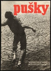 6p200 PUSKY Czech 12x17 1966 Jose Antonio Lina crime melodrama, wild image of man being shot!