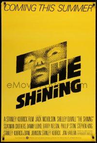 6p561 SHINING advance English 1sh 1980 Stanley Kubrick, Jack Nicholson, Duvall, Saul Bass art!