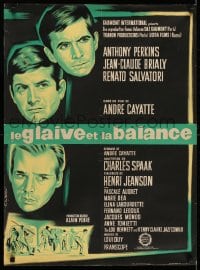 6p401 TWO ARE GUILTY French 23x31 1963 Le Glaive et la balance, Anthony Perkins, Charles Rau art!