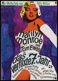 6p116 SEVEN YEAR ITCH German R1966 Billy Wilder, great different sexy art of Marilyn Monroe!