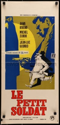 6p512 LE PETIT SOLDAT Italian locandina 1970 Jean-Luc Godard, Anna Karina, art by Ferrini!