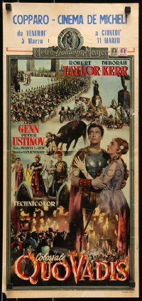 6p533 QUO VADIS Italian locandina 1953 art of Robert Taylor, sexy Deborah Kerr & Peter Ustinov in Ancient Rome!