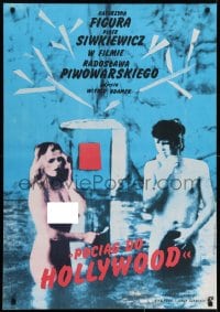 6p989 TRAIN TO HOLLYWOOD Polish 27x38 1987 bizarre art of nude people by H. Piwowarska!