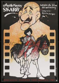 6p990 TREASURE OF SWAMP CASTLE Polish 27x38 1987 Attila Dargay, cool Dybowski cartoon artwork!