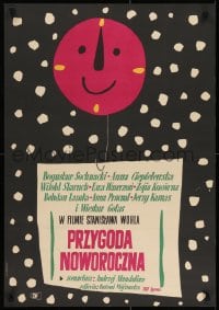 6p873 PRZYGODA NOWOROCZNA Polish 23x32 1963 Stanislaw Wohl, cool Marian Stachurski art!