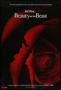 6r087 BEAUTY & THE BEAST IMAX advance DS 1sh R2002 Walt Disney cartoon classic, art of cast in rose!