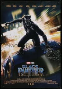 6r105 BLACK PANTHER advance DS 1sh 2018 image of Chadwick Boseman in the title role as T'Challa!