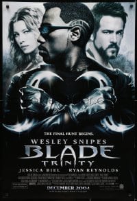 6r114 BLADE TRINITY advance DS 1sh 2004 Wesley Snipes, tough guy Ryan Reynolds, Jessica Biel!